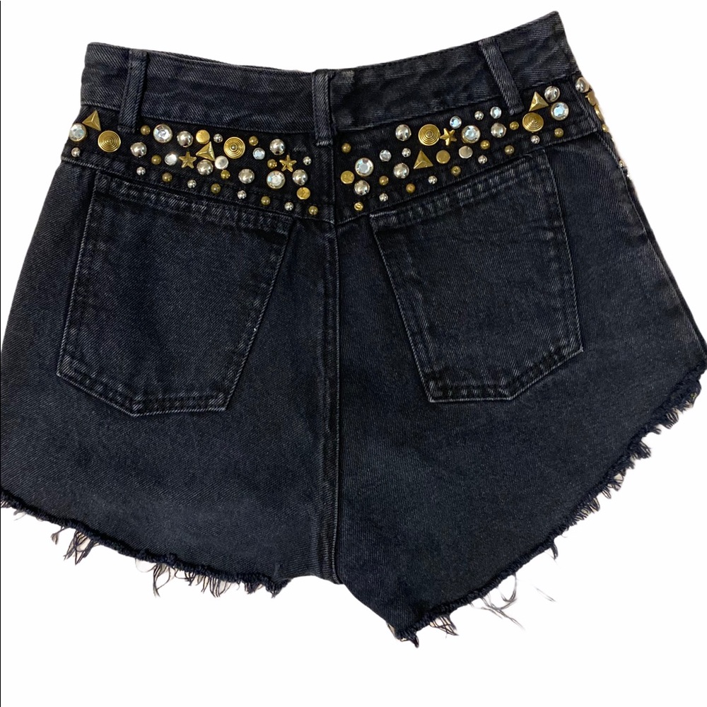 Denim shorts w. Rhinestones